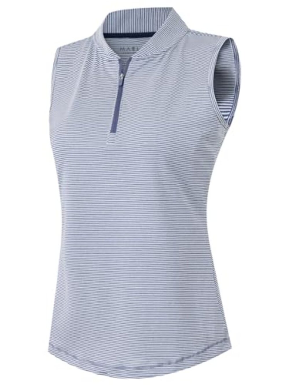 Women's Sleeveless Golf Shirt Quarter Zip Collarless Tank Top Quick Dry Stretch